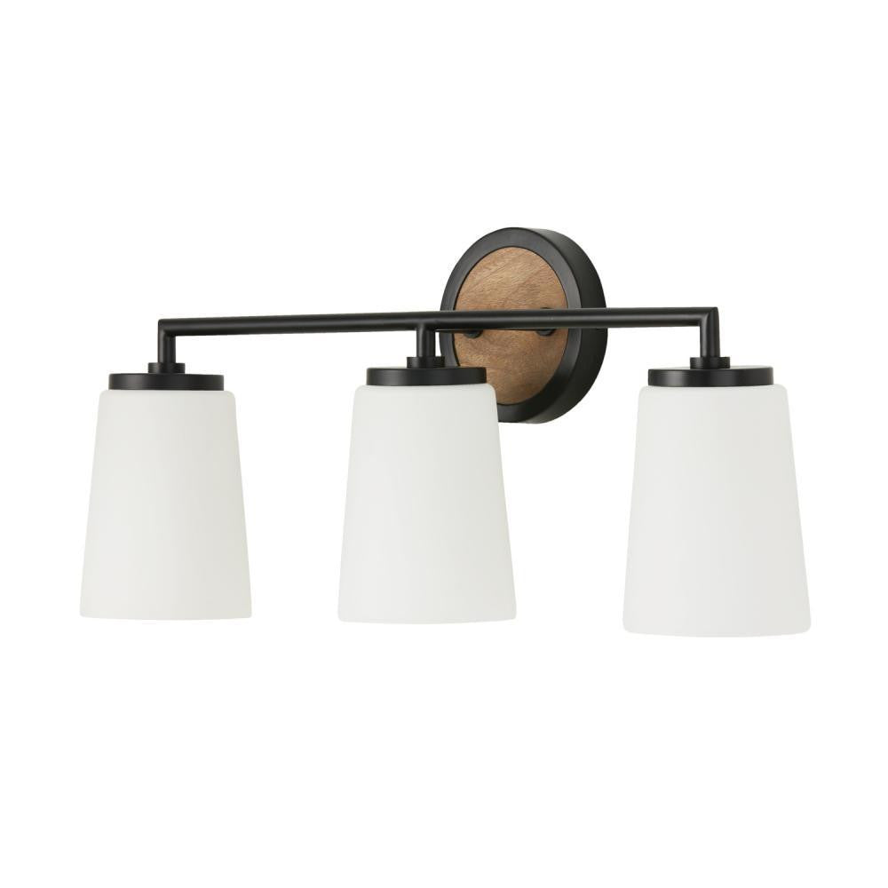 Capital Jonah Vanity Light Light Wood and Matte Black