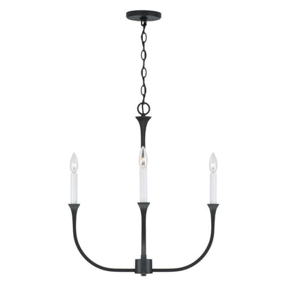 Capital 4-Light Chandelier in Black Iron with Interchangeable White or Black Iron Candle Sleeves
