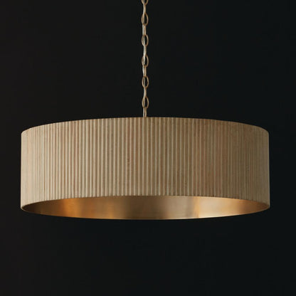 Capital 4-Light Chandelier in Matte Brass and Handcrafted Mango Wood in White Wash