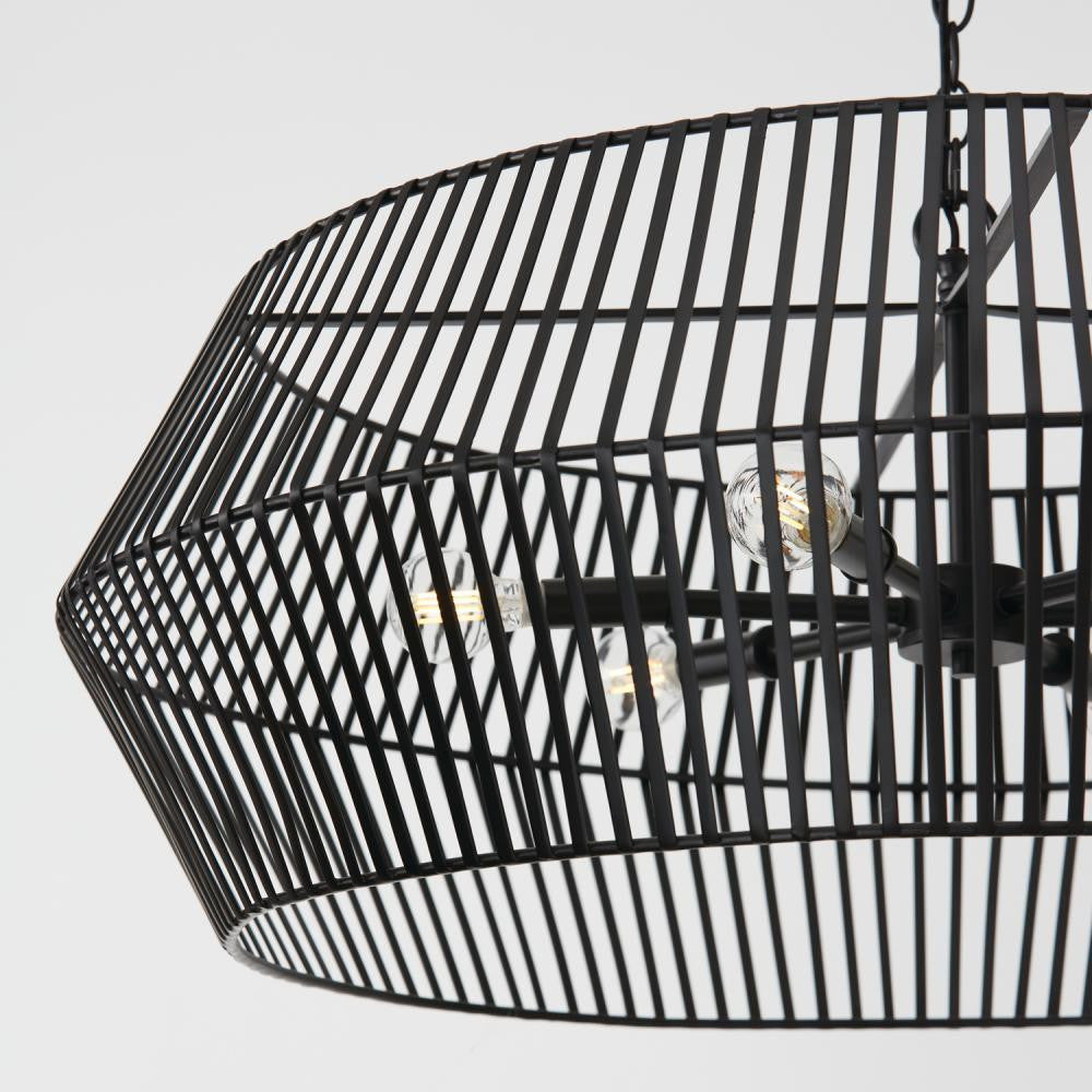 Capital 6-Light Angular Metal Chandelier in Matte Black