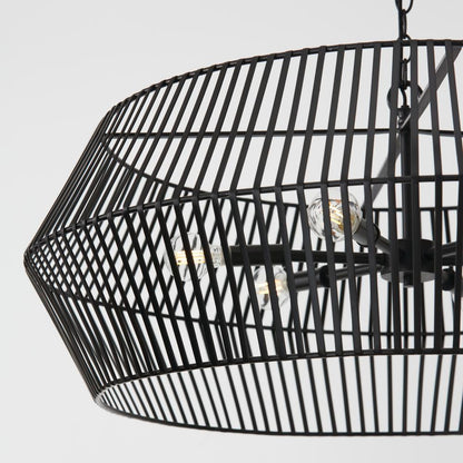 Capital 6-Light Angular Metal Chandelier in Matte Black