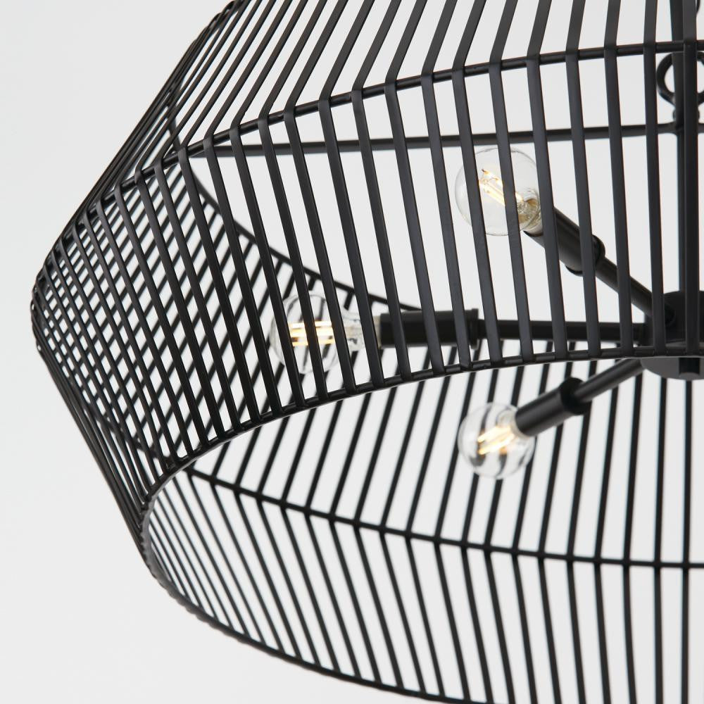 Capital 6-Light Angular Metal Chandelier in Matte Black