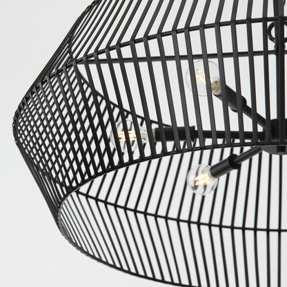 Capital 6-Light Angular Metal Chandelier in Matte Black