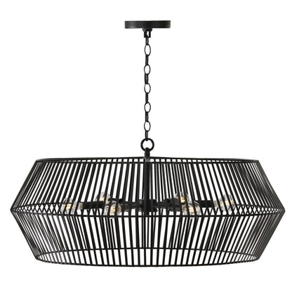 Capital 6-Light Angular Metal Chandelier in Matte Black