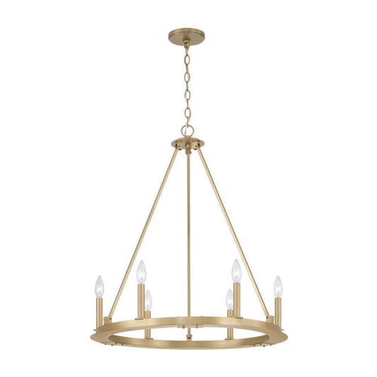 Pearson 6-Light Chandelier - Aged Brass