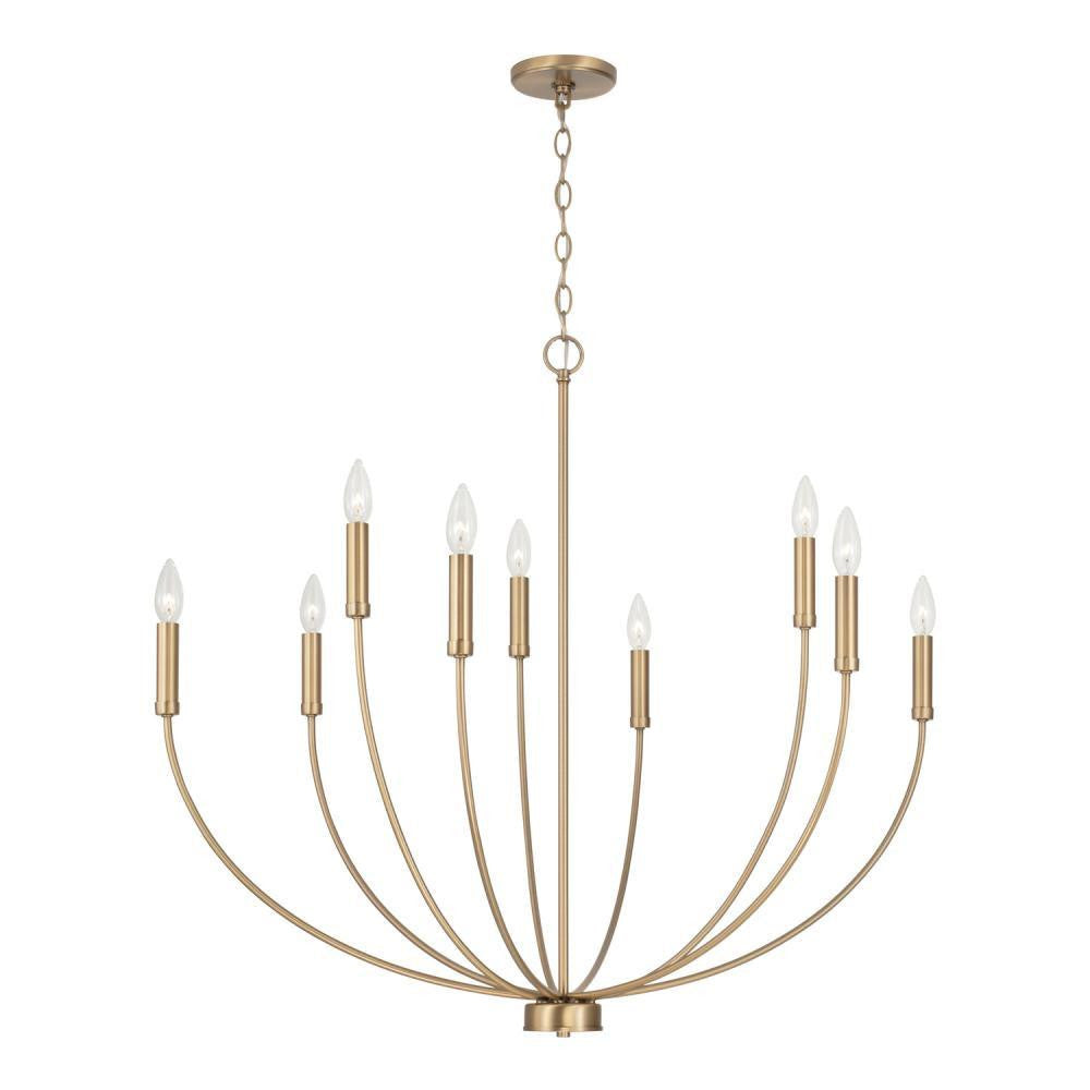 Capital 8-Light Chandelier in Aged Brass