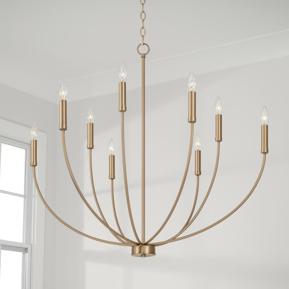 Capital 8-Light Chandelier in Aged Brass