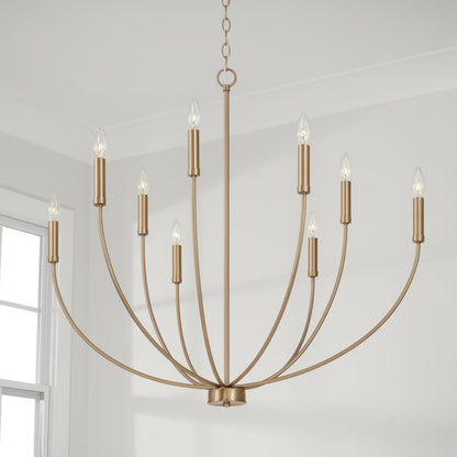 Capital 8-Light Chandelier in Aged Brass