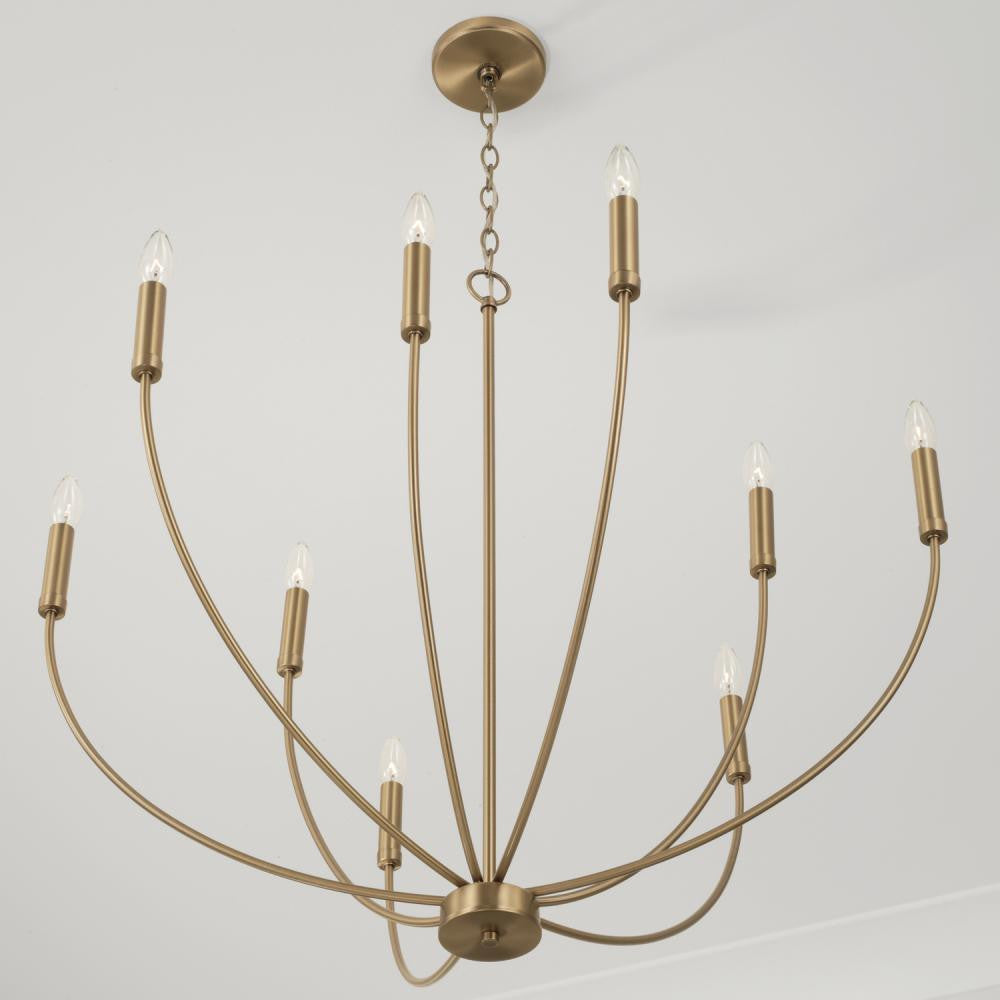 Capital 8-Light Chandelier in Aged Brass