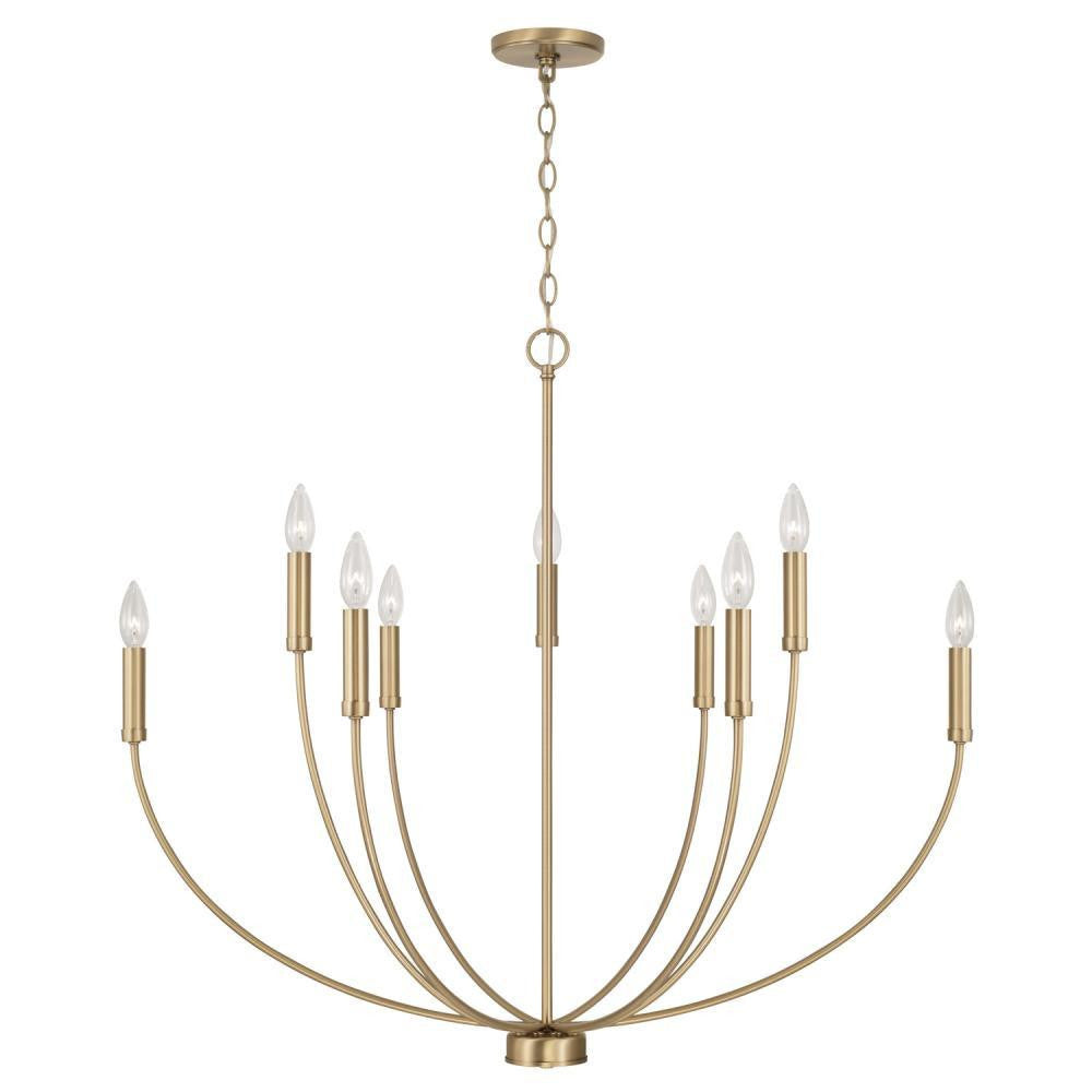Capital 8-Light Chandelier in Aged Brass