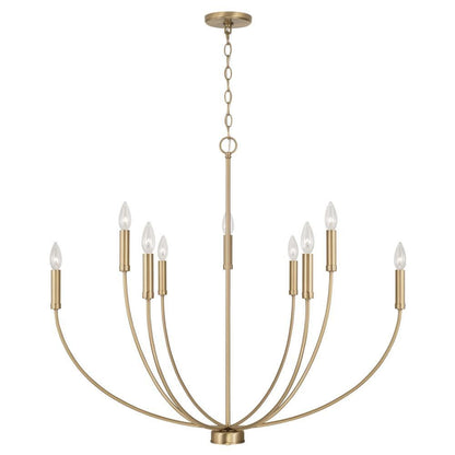 Capital 8-Light Chandelier in Aged Brass