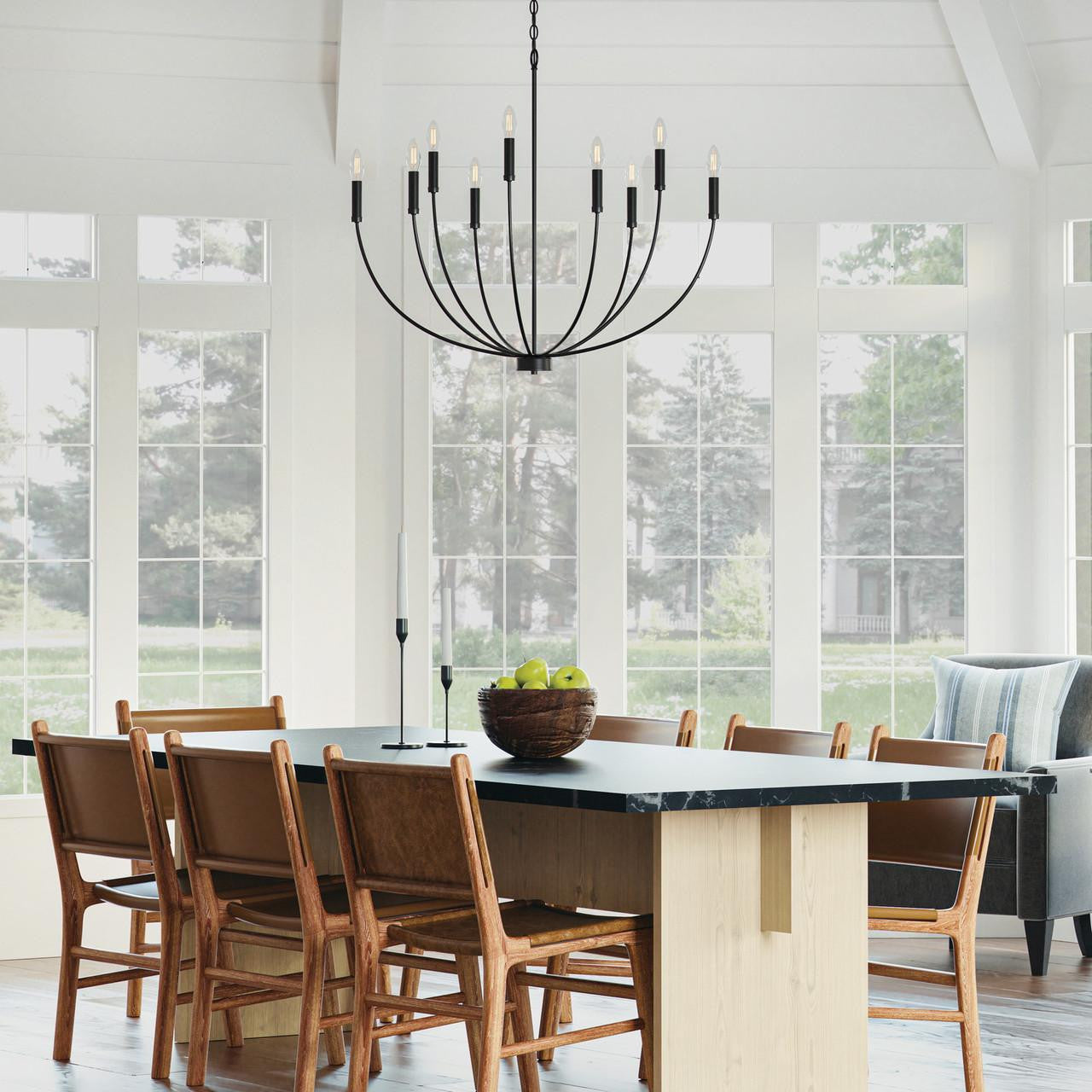 Capital 8-Light Chandelier in Matte Black