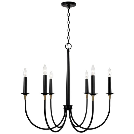 Capital Amara Chandelier Matte Black with Brass