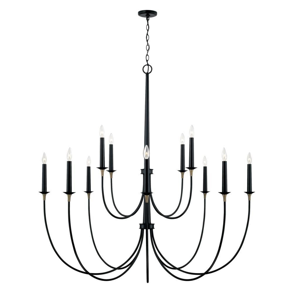 Capital Amara Chandelier Matte Black with Brass