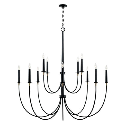 Capital Amara Chandelier Matte Black with Brass