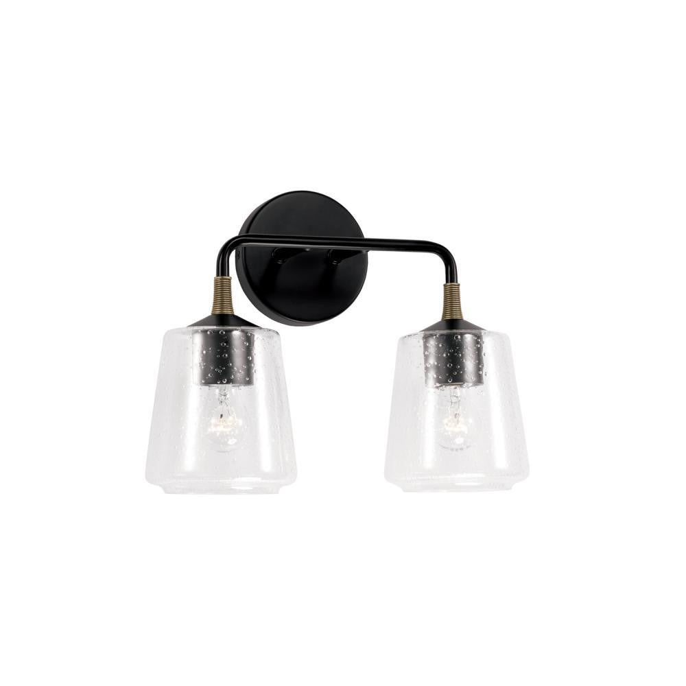 Capital Amara Vanity Light Matte Black with Brass
