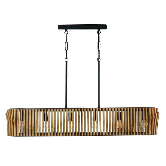 Capital Archer Linear Chandelier Light Wood and Matte Black