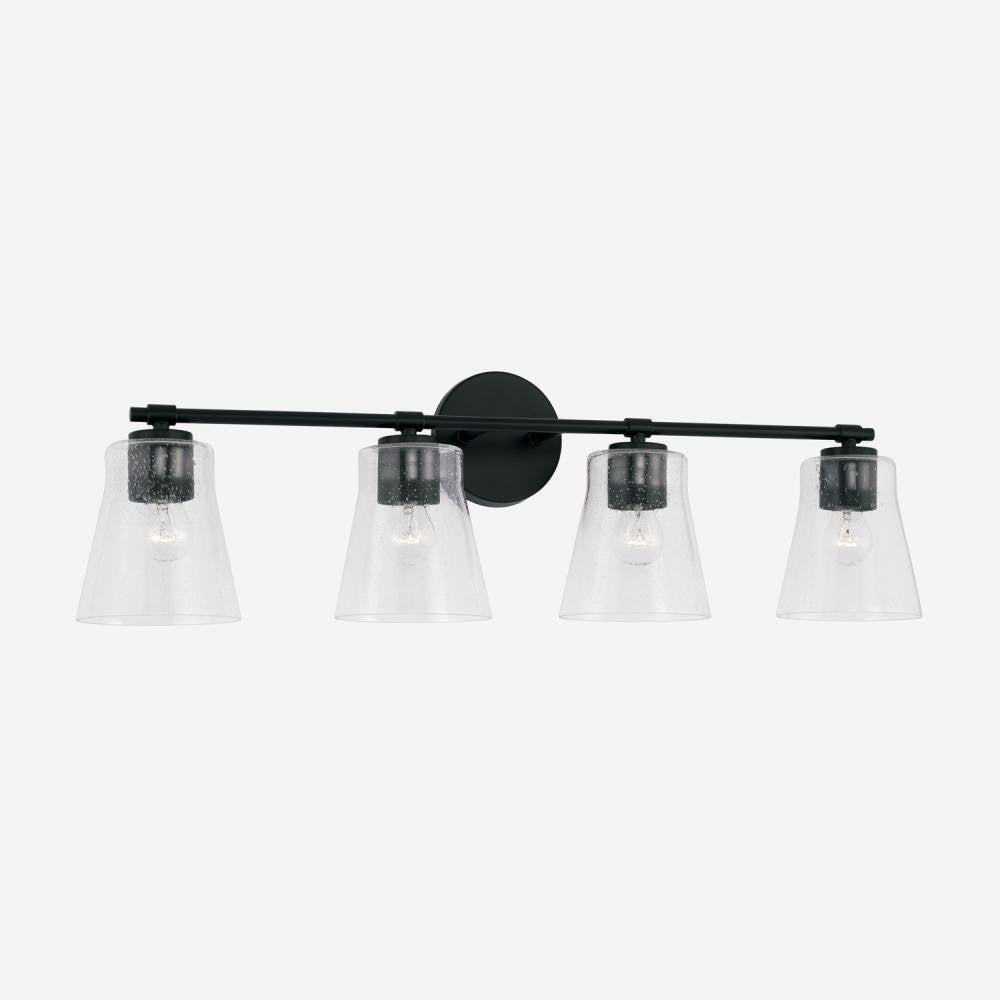Capital Baker Vanity Light, Matte Black, 31.75"W