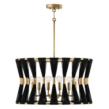 Capital Bianca Pendant Black Rope and Patinaed Brass