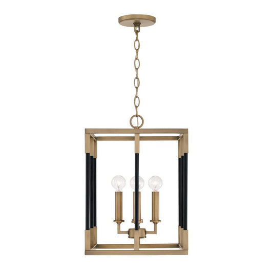 Capital Bleeker Foyer Aged Brass and Black