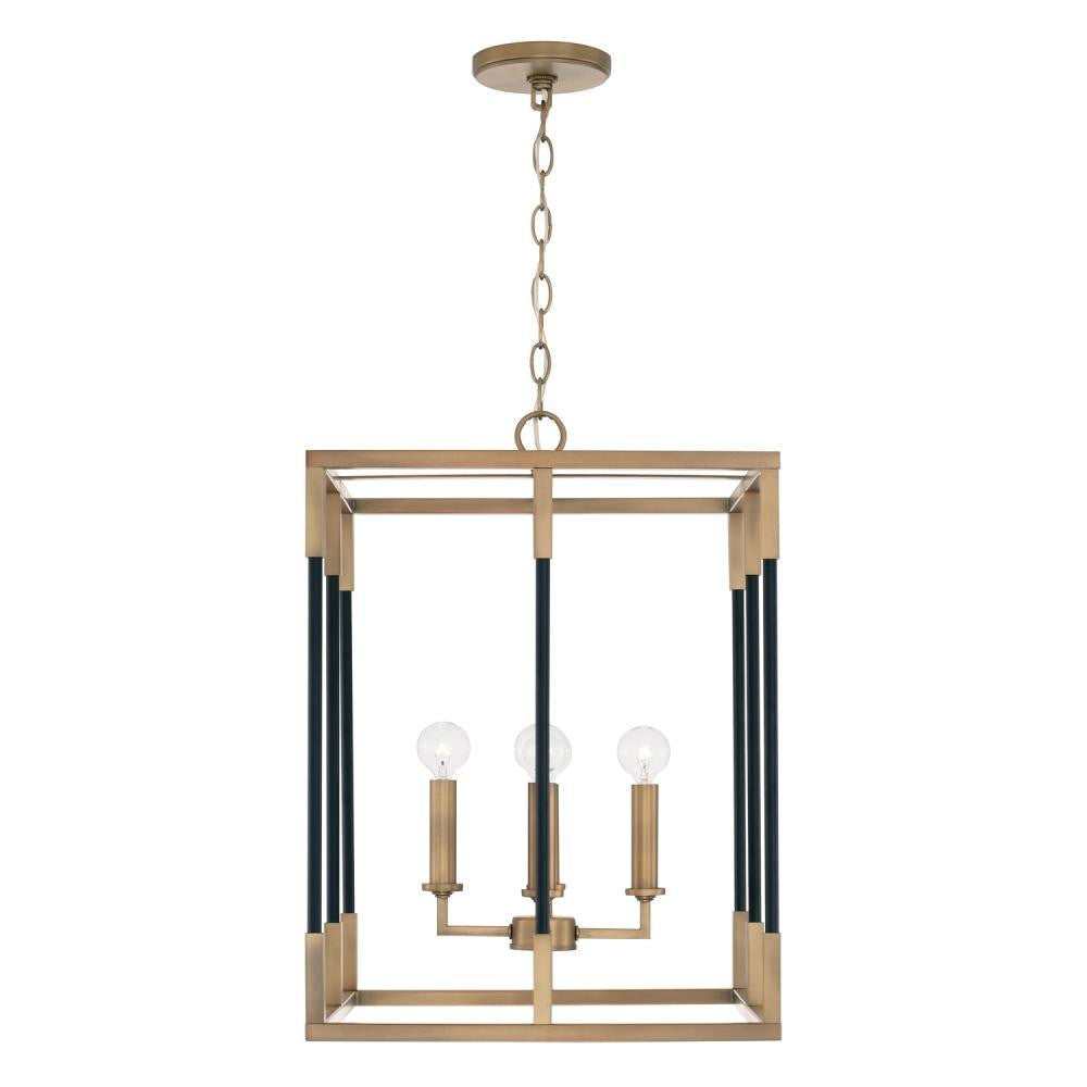 Capital Bleeker Foyer Aged Brass and Black