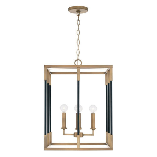 Capital Bleeker Foyer Aged Brass and Black