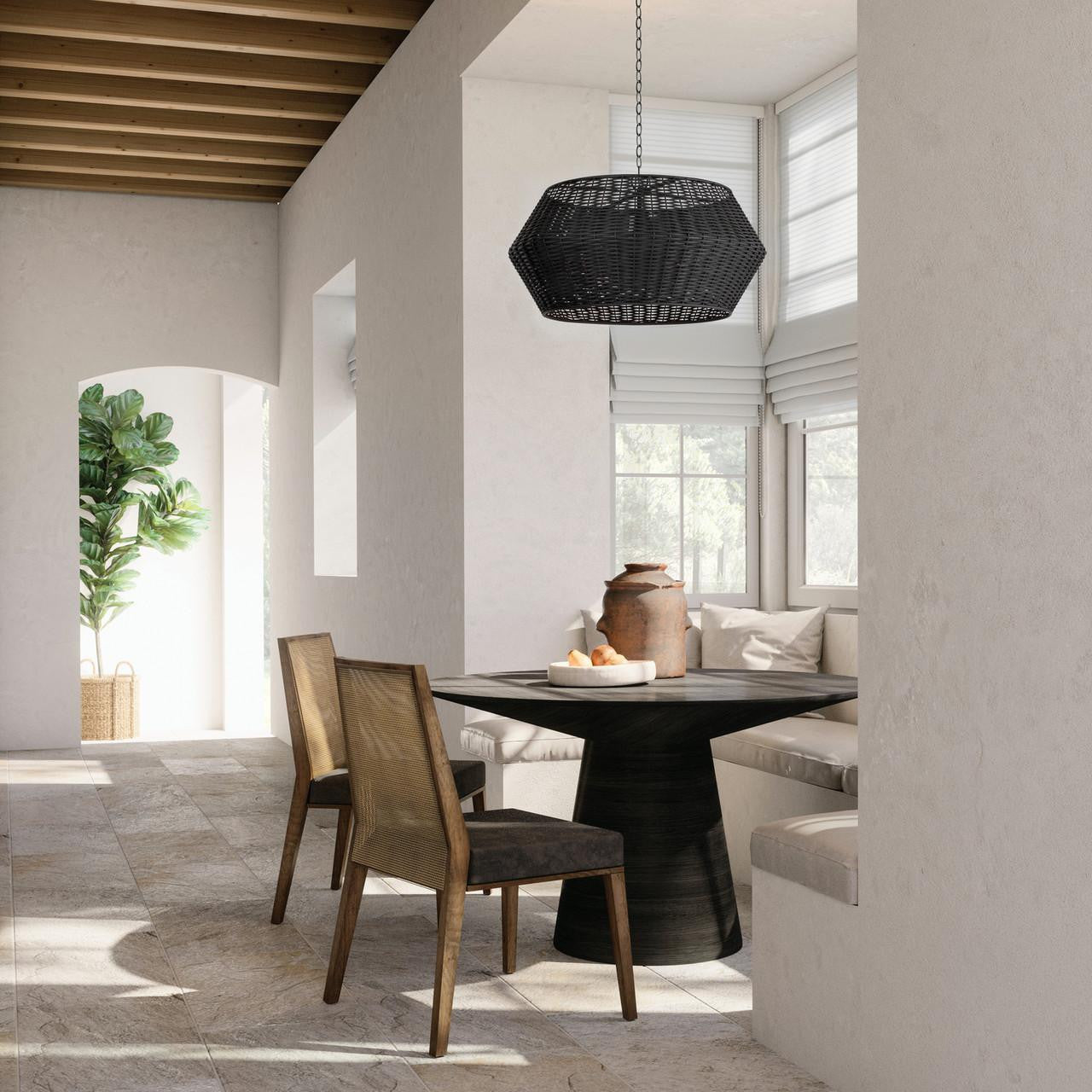 Capital Boca Pendant, Matte Black, 29.5"W
