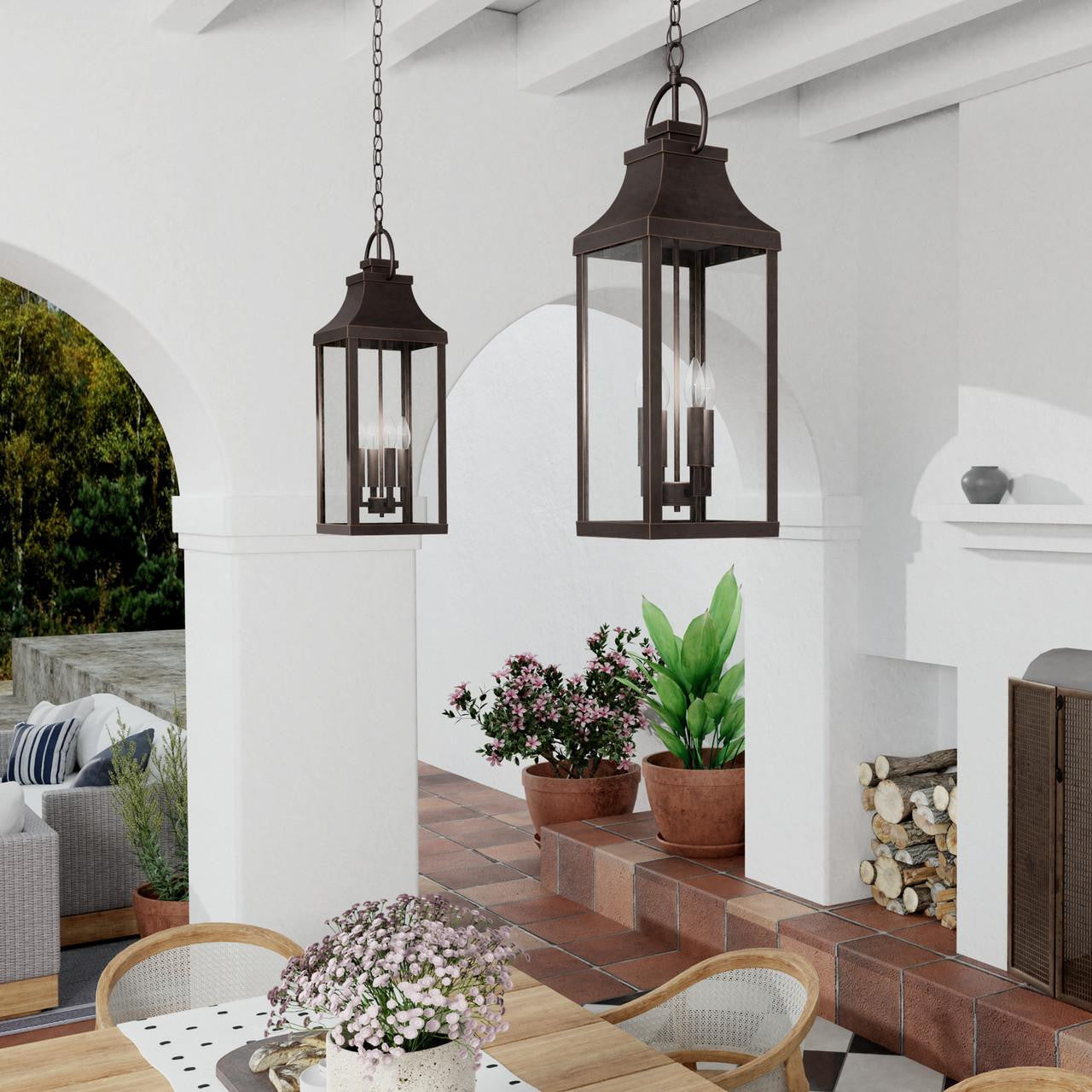 Capital Bradford Outdoor Hanging Lantern, Oiled Bronze, 9"W