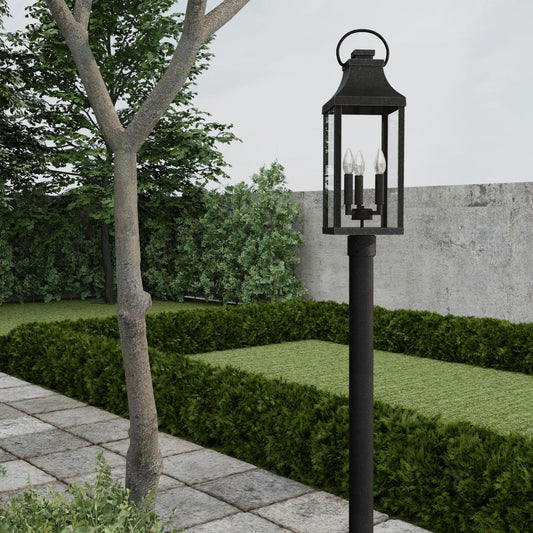 Capital Bradford Outdoor Post Lantern, Black, 8"W