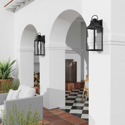 Capital Bradford Outdoor Wall Lantern, Black, 9"W, 1 Light