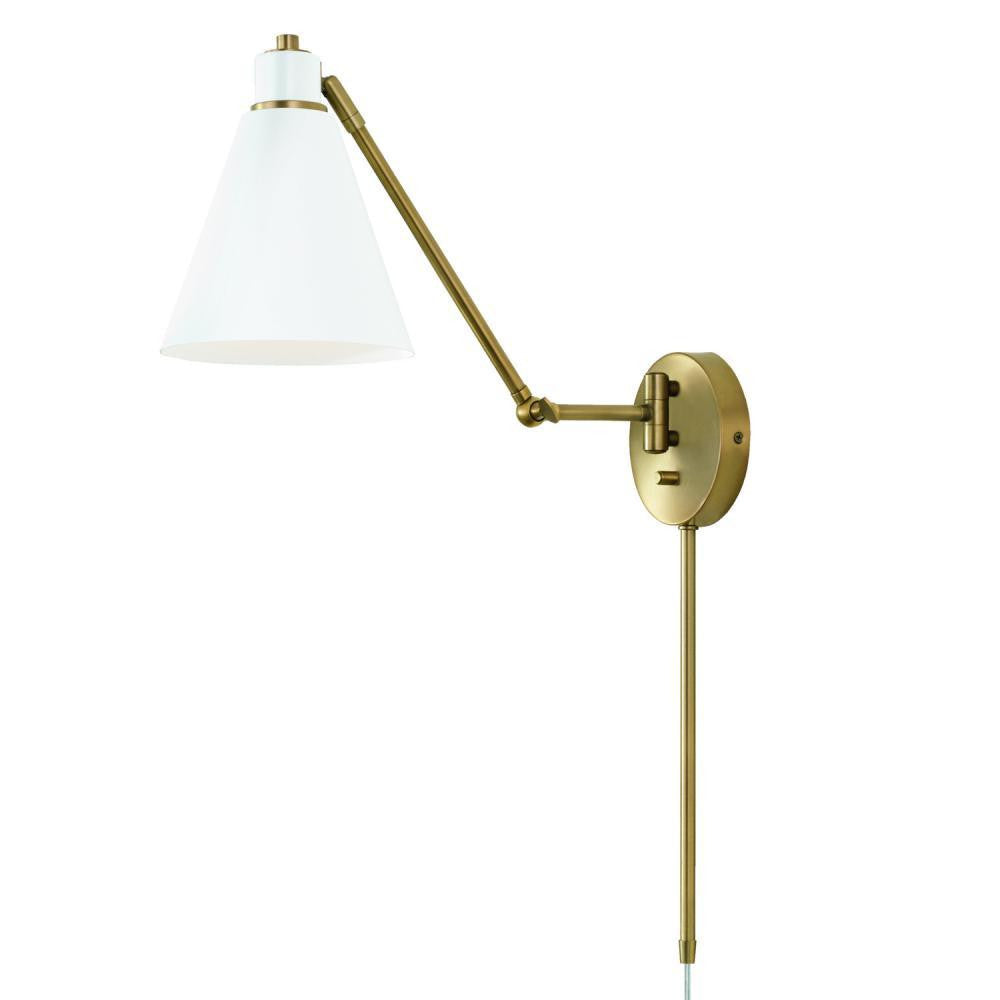 Capital Bradley Wall Sconce Aged Brass and White