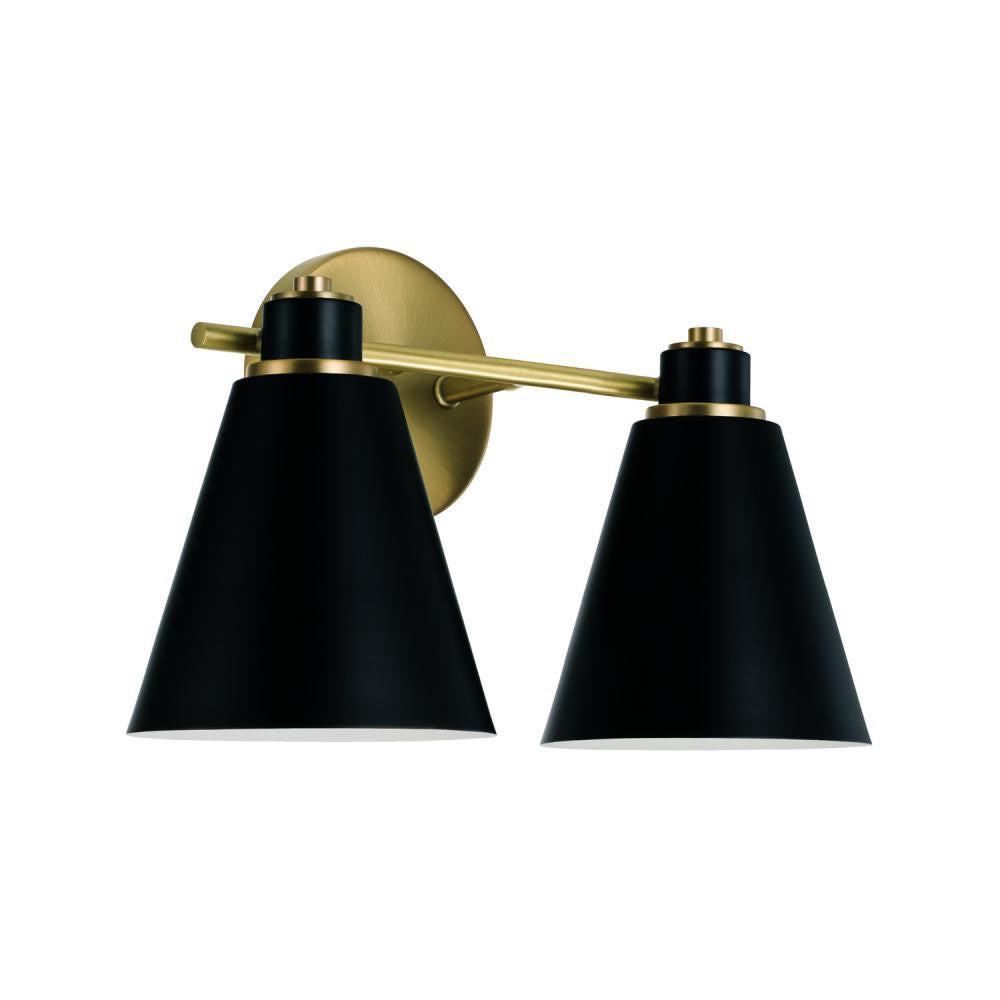 Capital Bradley Vanity Light Aged Brass and Black