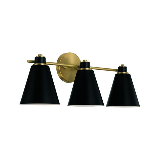 Capital Bradley Vanity Light Aged Brass and Black