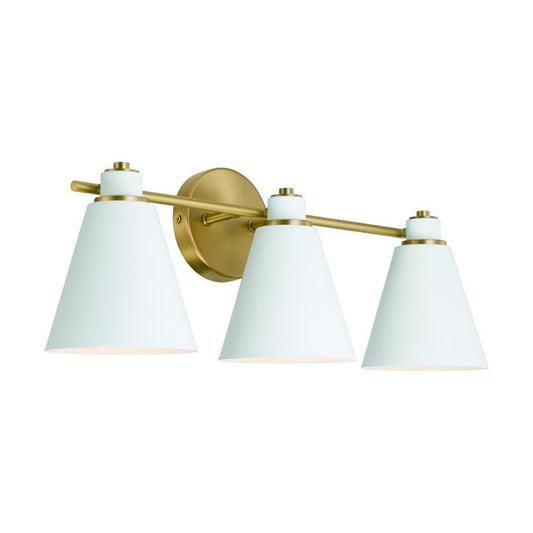 Capital Bradley Vanity Light Aged Brass and White