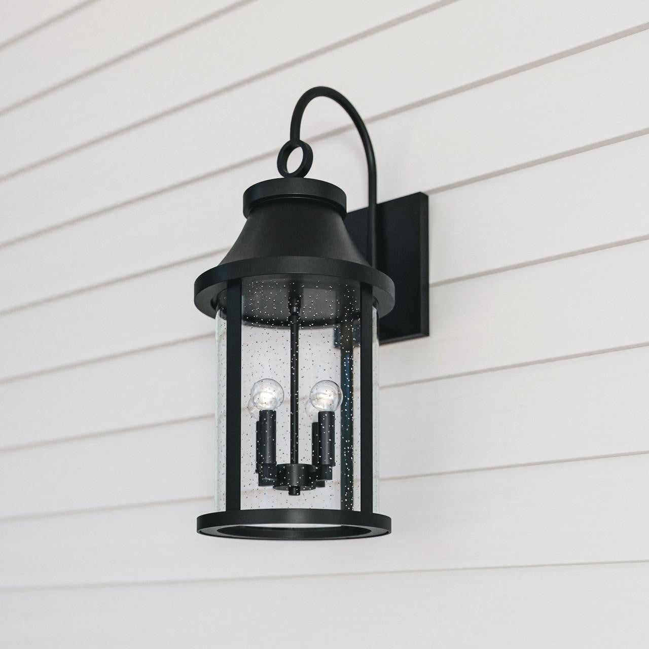 Capital Bridger Outdoor Wall Lantern, Black, 11.5"W