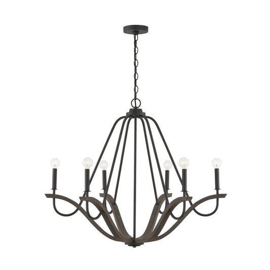 Capital Clive Chandelier Carbon Grey and Black Iron
