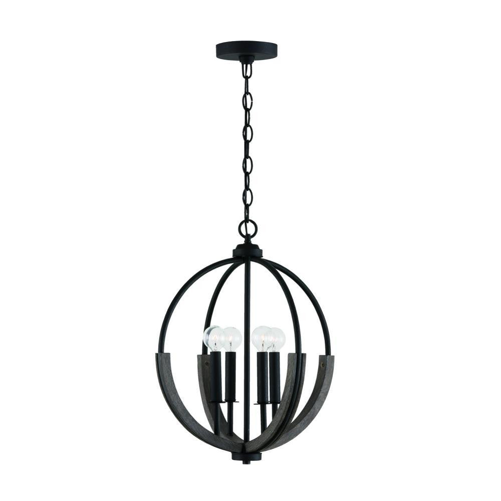 Capital Clive Pendant Carbon Grey and Black Iron