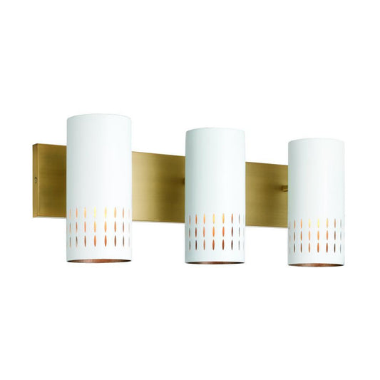 Capital Dash Vanity Light Aged Brass and White