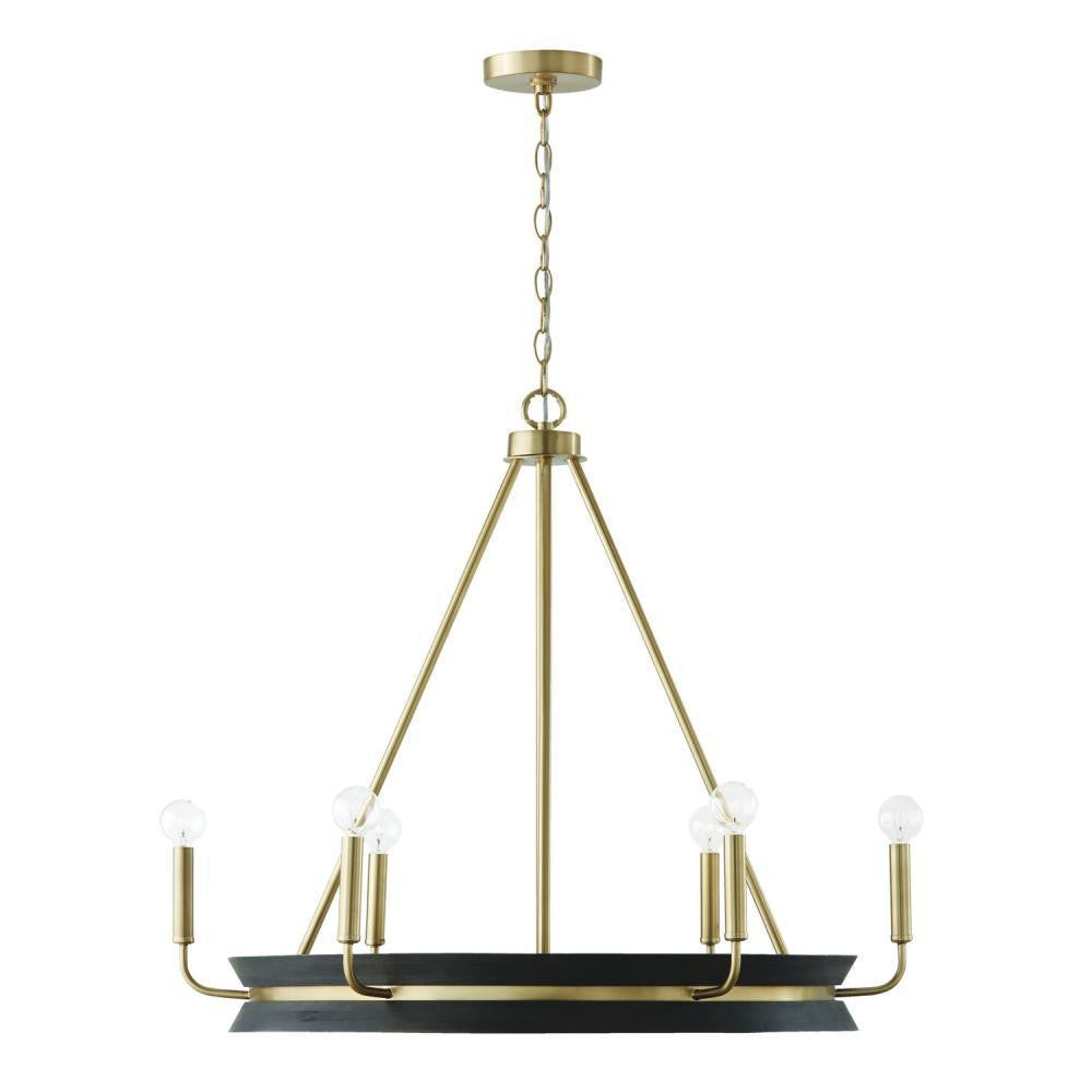 Capital Finn Chandelier Black Stain and Matte Brass