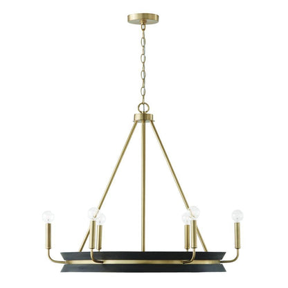 Capital Finn Chandelier Black Stain and Matte Brass