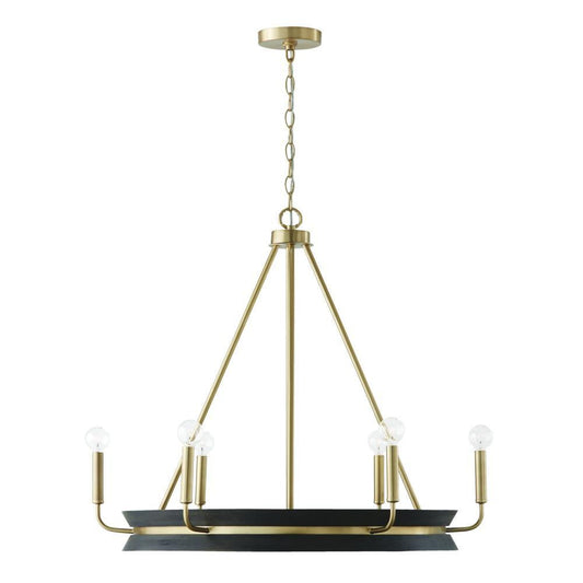 Capital Finn Chandelier Black Stain and Matte Brass