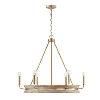 Capital Finn Chandelier, White Wash and Matte Brass, 31"W