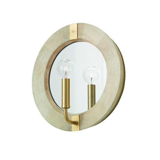 Capital Finn Wall Sconce White Wash and Matte Brass