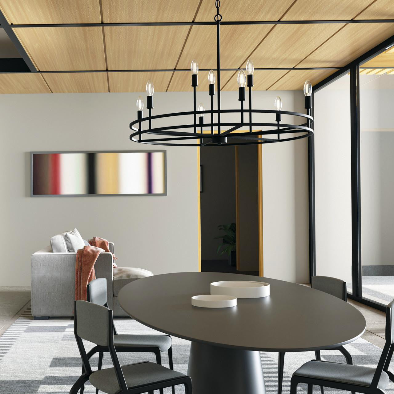 Capital Fuller Chandelier, Matte Black, 34.75"W