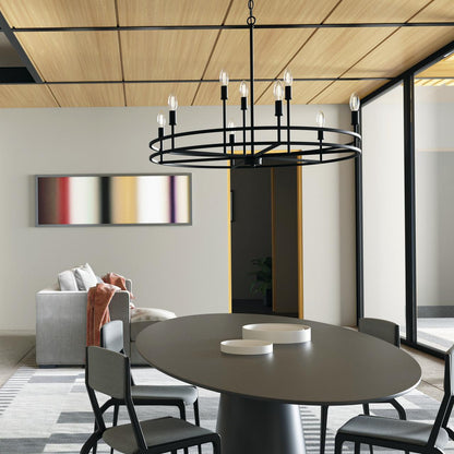 Capital Fuller Chandelier, Matte Black, 34.75"W