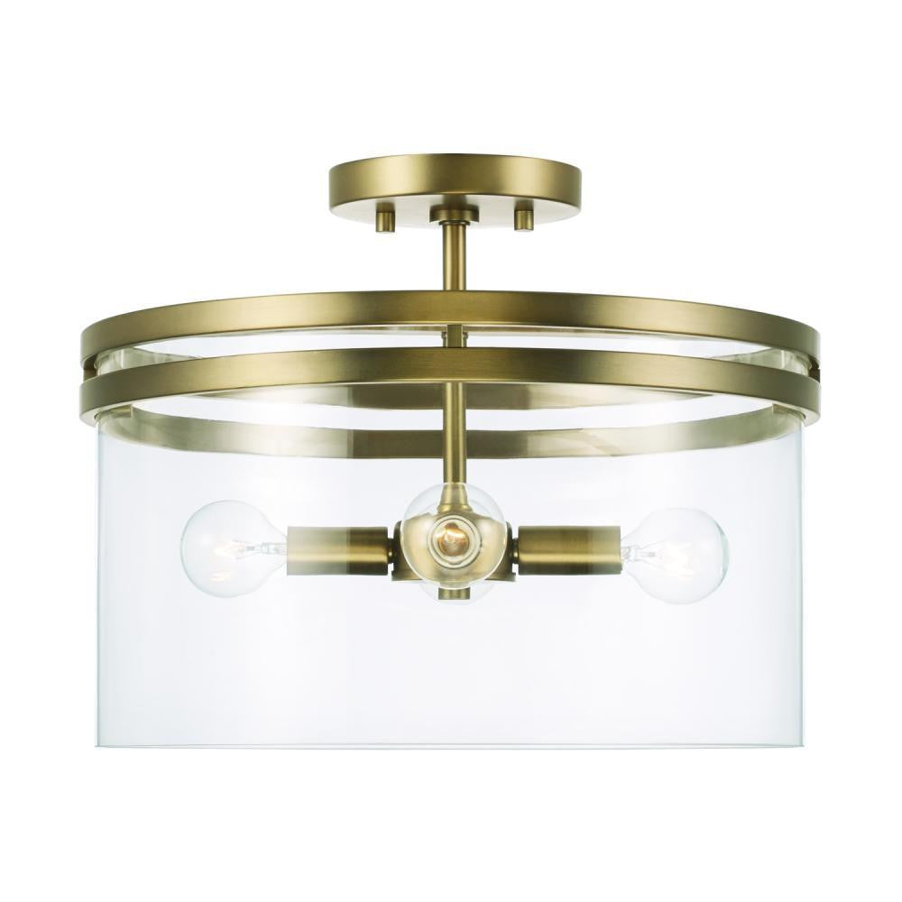 Capital Fuller Semi-Flush Mount, Aged Brass