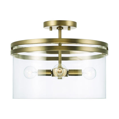 Capital Fuller Semi-Flush Mount, Aged Brass