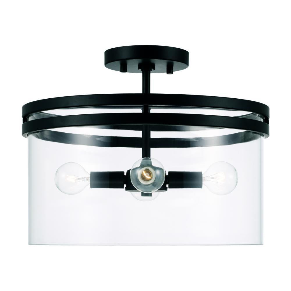 Capital Fuller Semi-Flush Mount, Matte Black
