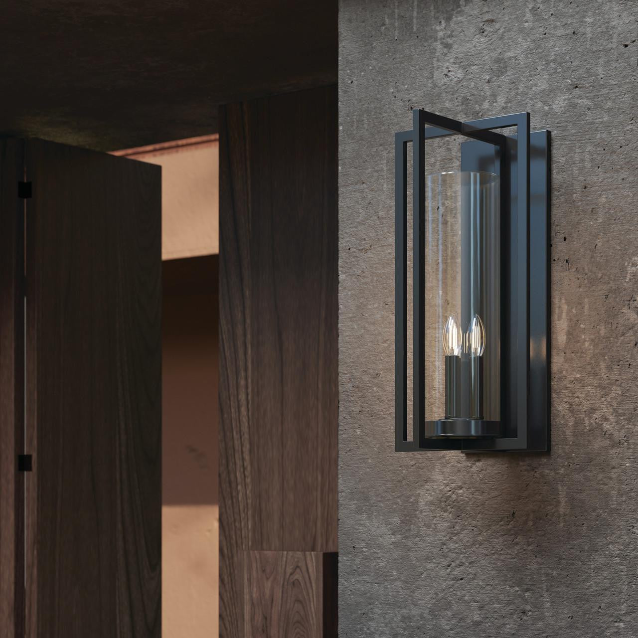 Capital Kent Outdoor Wall Lantern, Black, 12"W