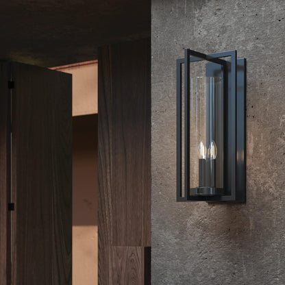 Capital Kent Outdoor Wall Lantern, Black, 12"W